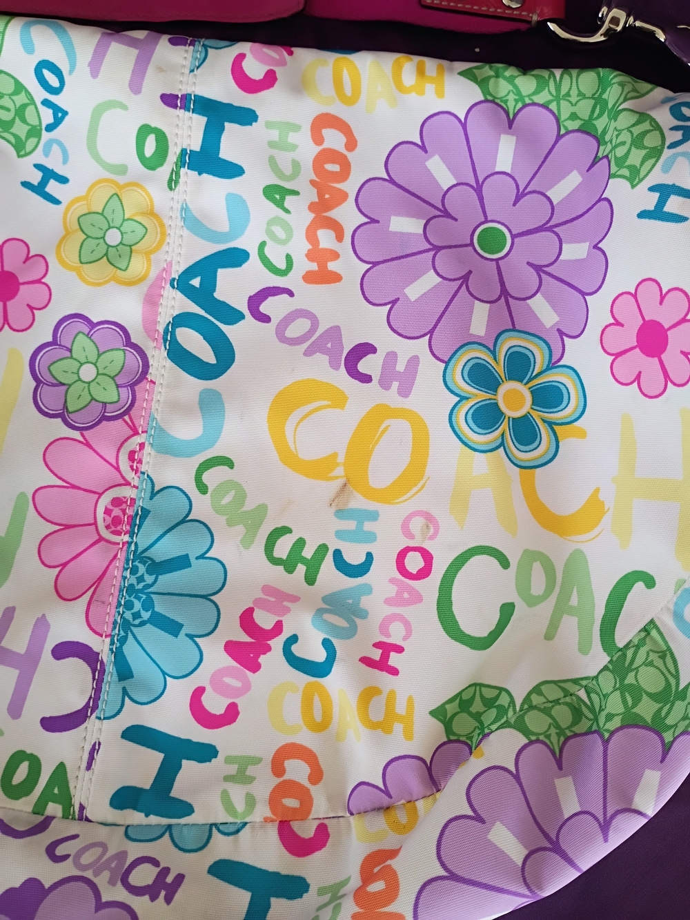 COACH Floral Logo Print Crescent Shoulder Bag in Multicolor - Picture 5 of 13